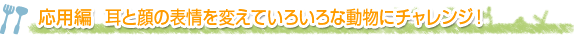 応用編　耳と顔の表情を変えていろいろな動物にチャレンジ！